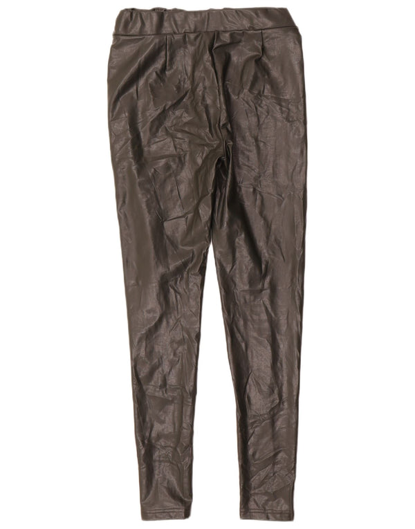 Leggings din piele artificială pentru femei Marks & Spencer UK 12 verde mediu