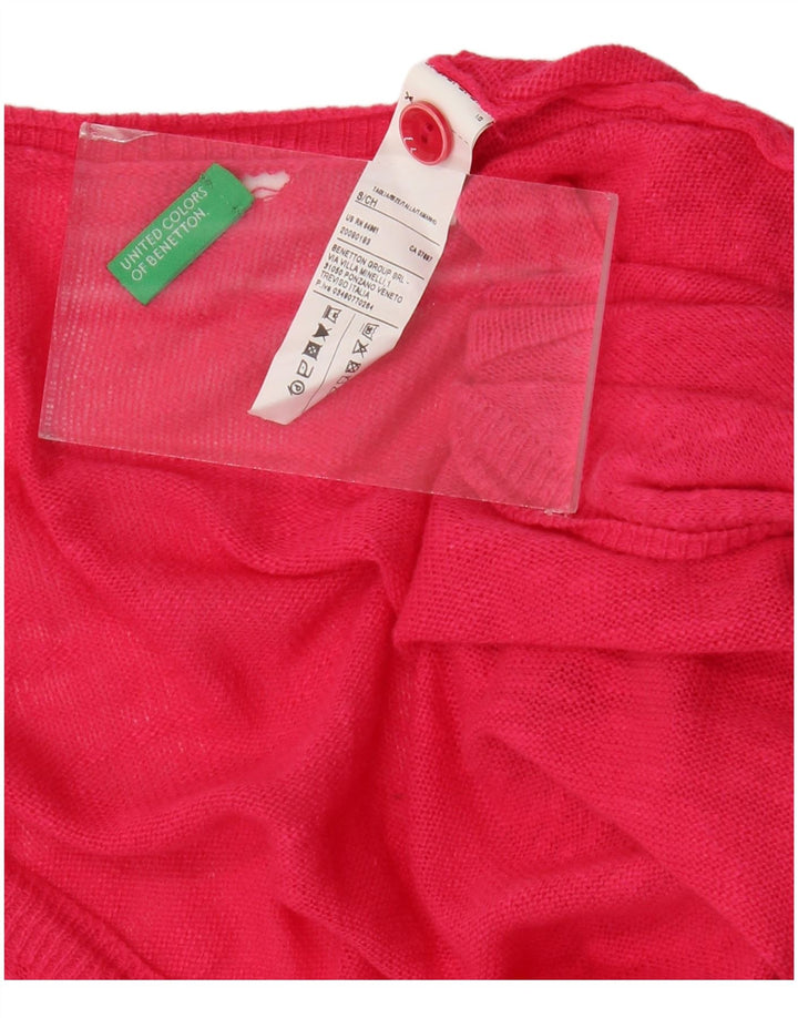 Pulover cardigan supradimensionat pentru femei BENETTON UK 10 mic roz