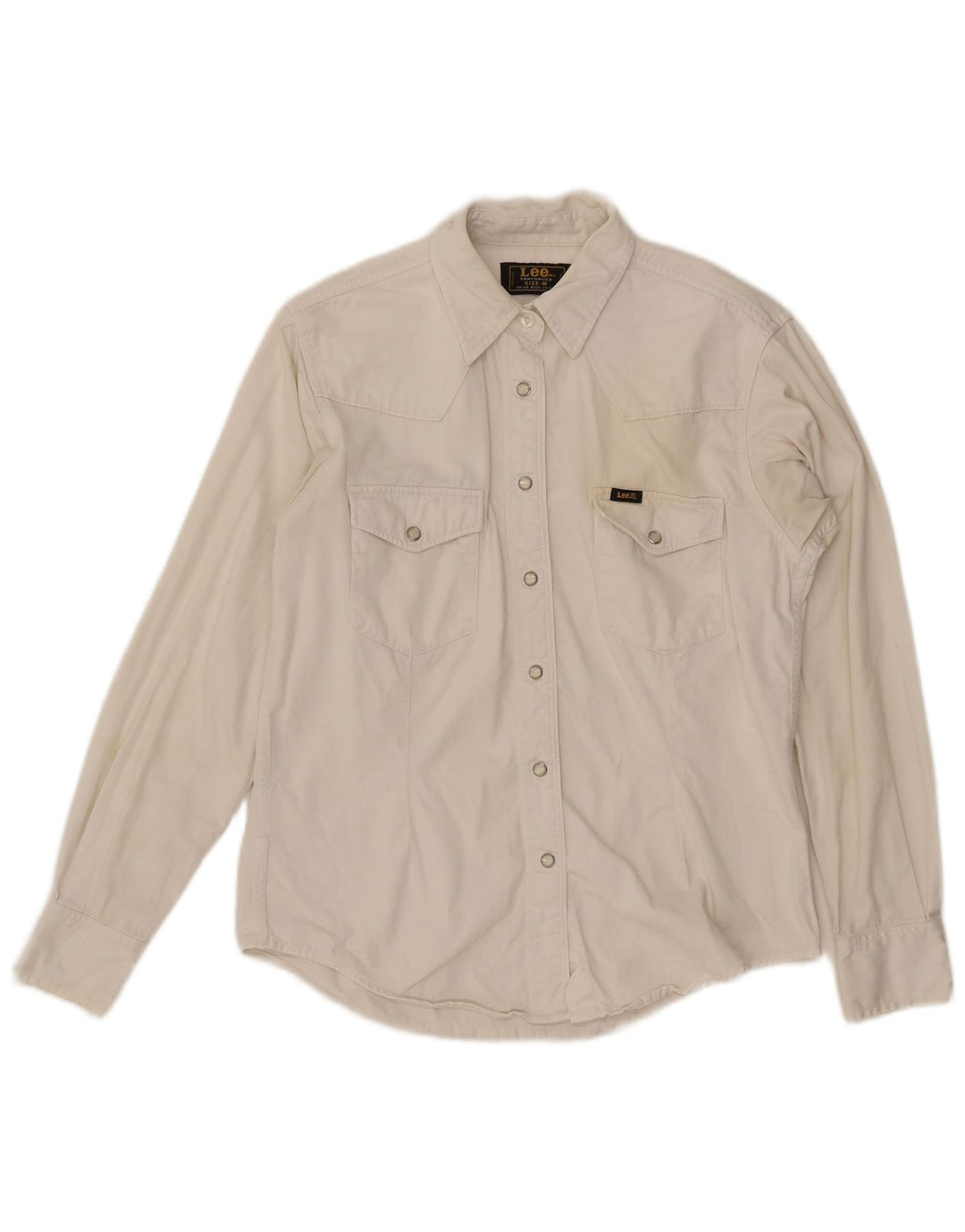 Cămașă de blugi pentru femei Lee UK 14, bumbac alb mediu