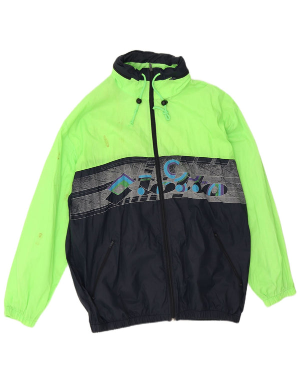 Jachetă de ploaie grafică cu glugă pentru bărbați Lotto UK 42 XL Poliester color bloc verde