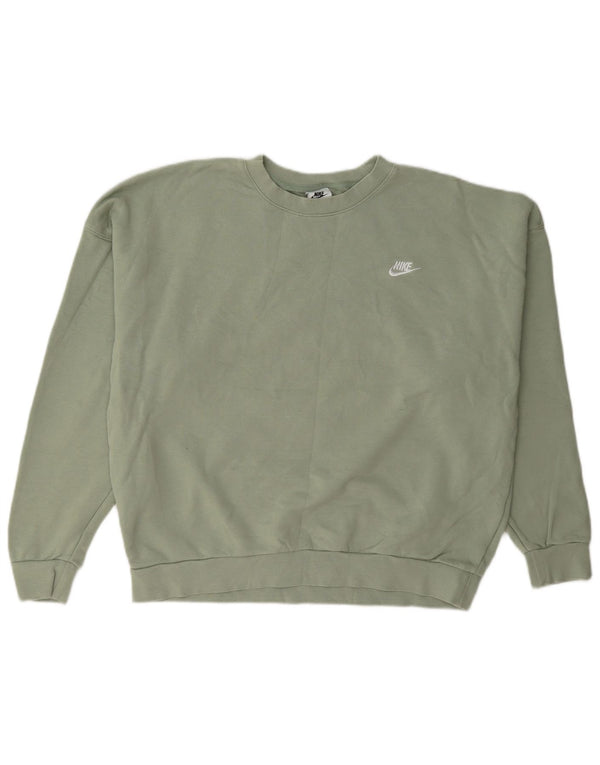 Pulover supradimensionat pentru femei Nike UK 10 Bumbac verde mic