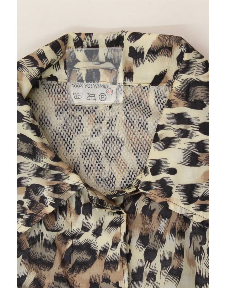 VINTAGE Womens Overcoat IT 48 XL Beige Animal Print Polyamide Vintage Vintage and Second-Hand Vintage from Messina Hembry 