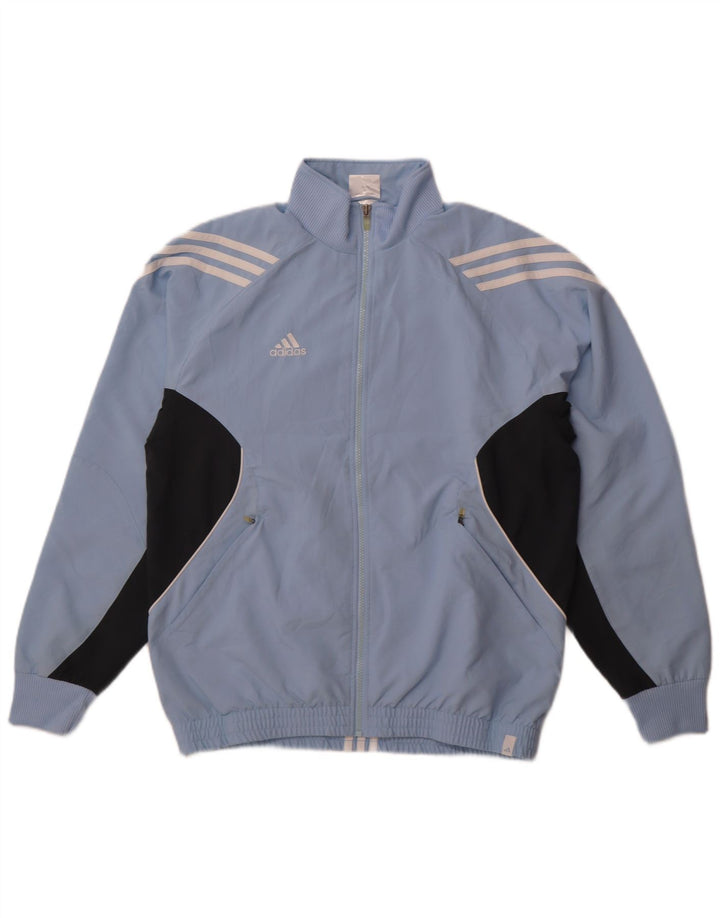 Jachetă de top pentru trening Adidas Climalite pentru bărbați UK 38/40 Medium Blue Colorblock