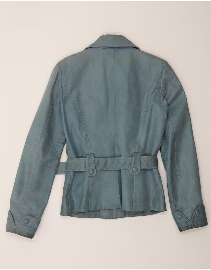 Jachetă de piele pentru femei VINTAGE UK 12 Medium Blue