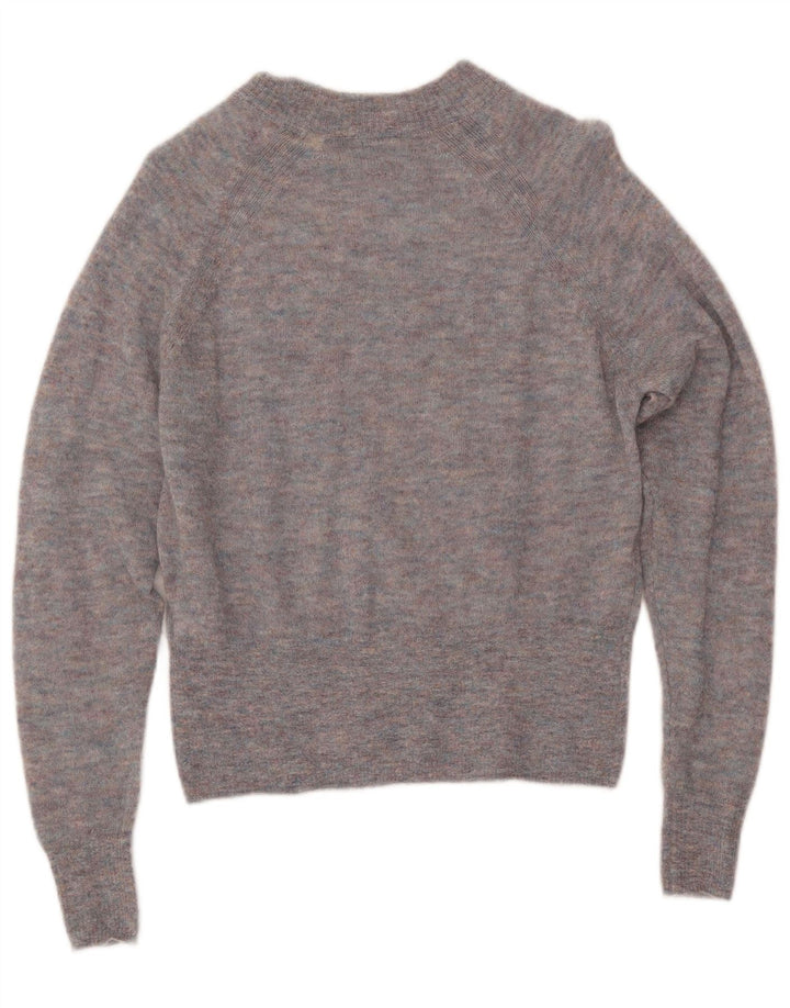 JACK WILLS Pulover cu gât de barcă pentru femei UK 10 Small Grey Flecked