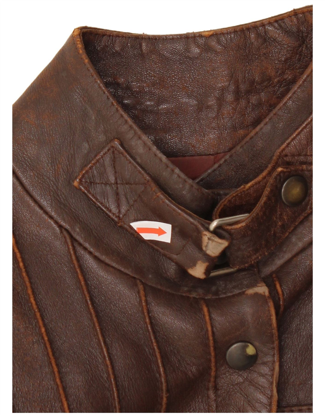 Jachetă de piele vintage pentru femei UK 10 Maro mic