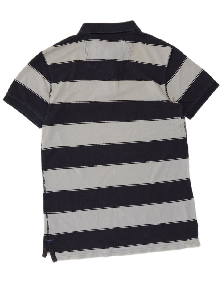 Tricou polo pentru bărbați FAT FACE, bumbac cu dungi albastru bleumarin mediu