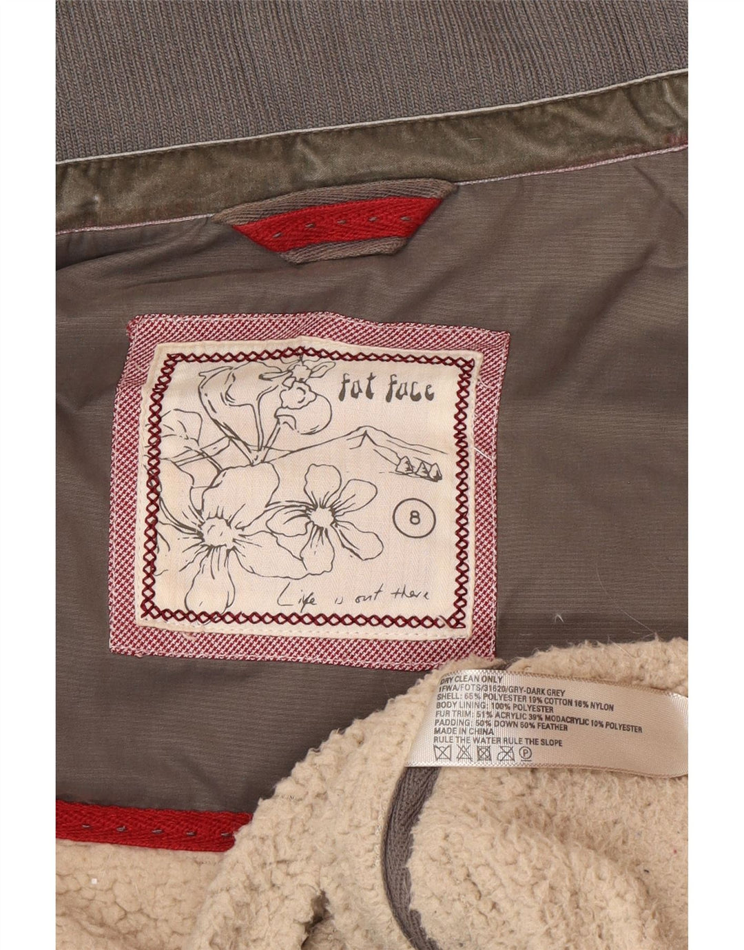 Gilet căptușit pentru femei Fat Face UK 8 Small Gri Poliester