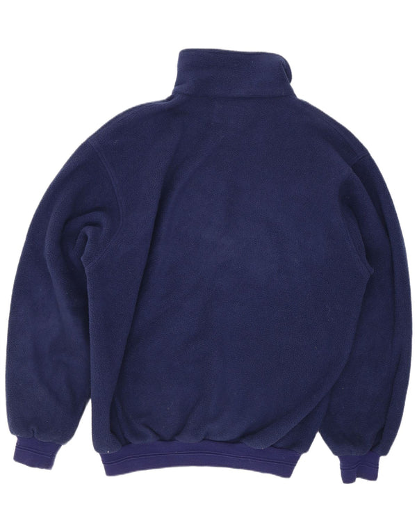 Pulover Malden pentru bărbați, cu gât cu nasturi, fleece, mare, albastru