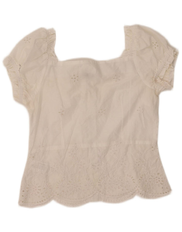 Bluză cămașă cu mânecă scurtă pentru femei WAREHOUSE UK 10 Poliester alb mic