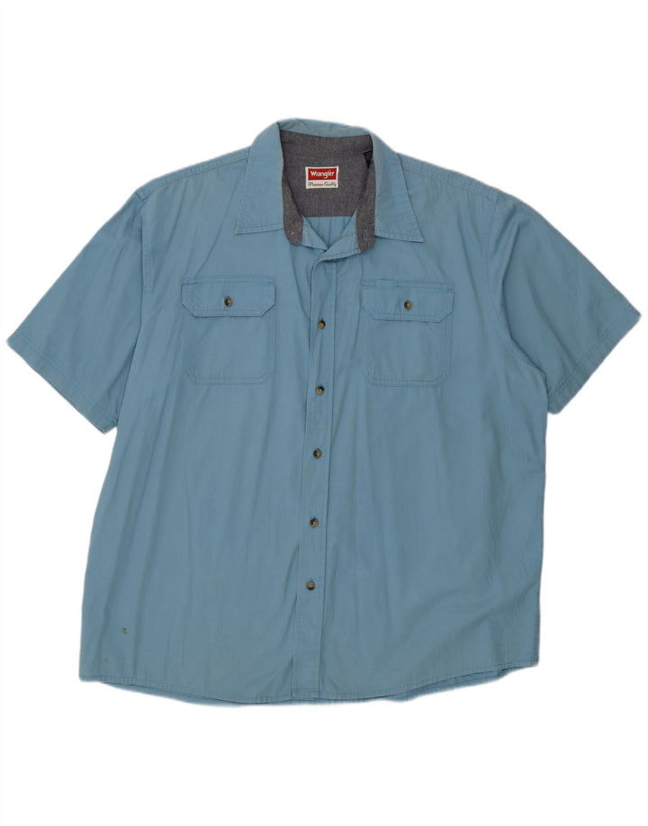 Cămașă cu mânecă scurtă pentru bărbați Wrangler, bumbac albastru XL