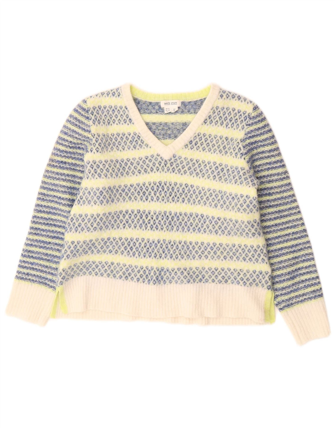 White Stuff Pulover cu decolteu în V pentru femei UK 12 Medium Multicolor