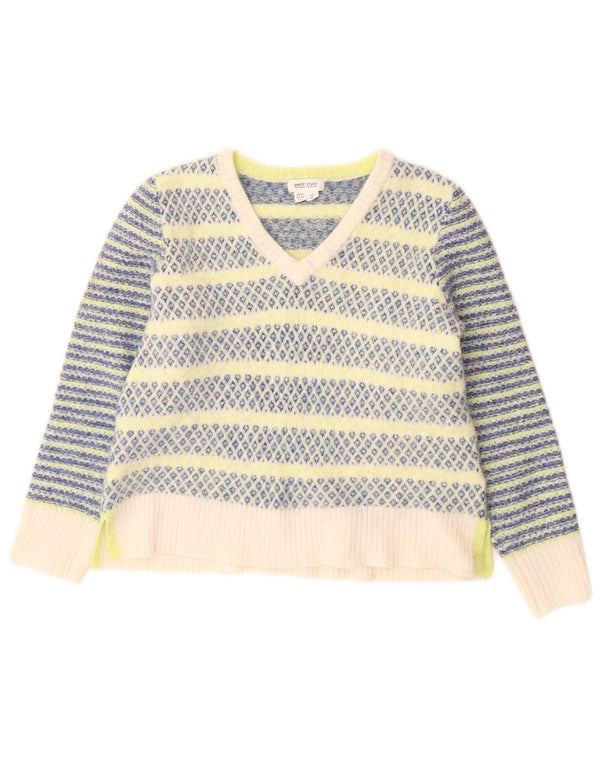 White Stuff Pulover cu decolteu în V pentru femei UK 12 Medium Multicolor