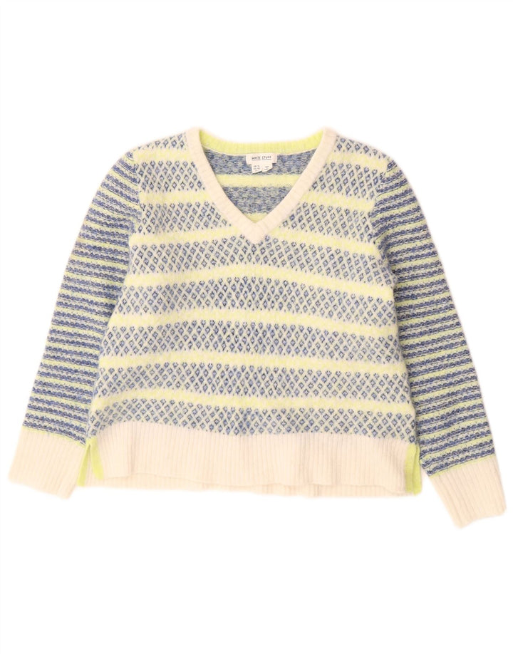 White Stuff Pulover cu decolteu în V pentru femei UK 12 Medium Multicolor