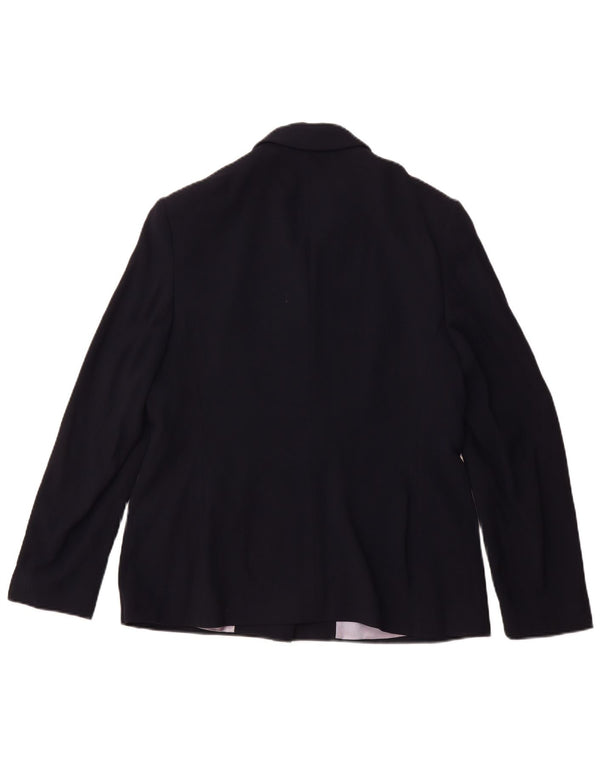 LAURA ASHLEY Sacou blazer pentru femei cu 4 nasturi UK 16 mare, viscoză bleumarin