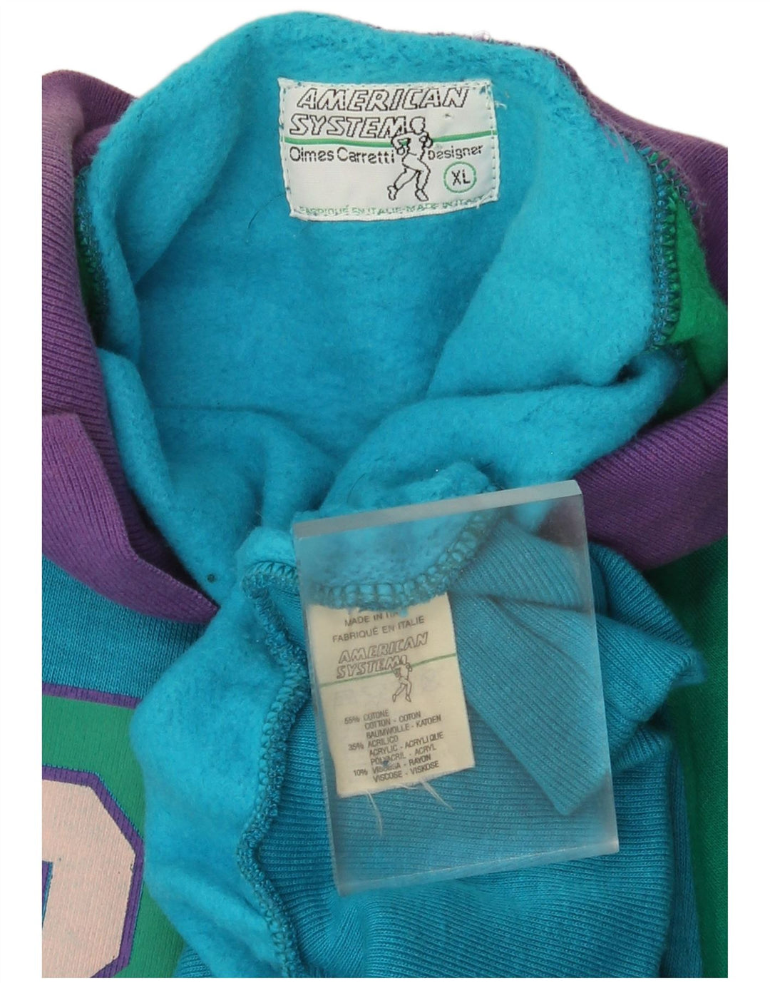 Pulover grafic pentru bărbați American System, XL, albastru, bloc de culoare