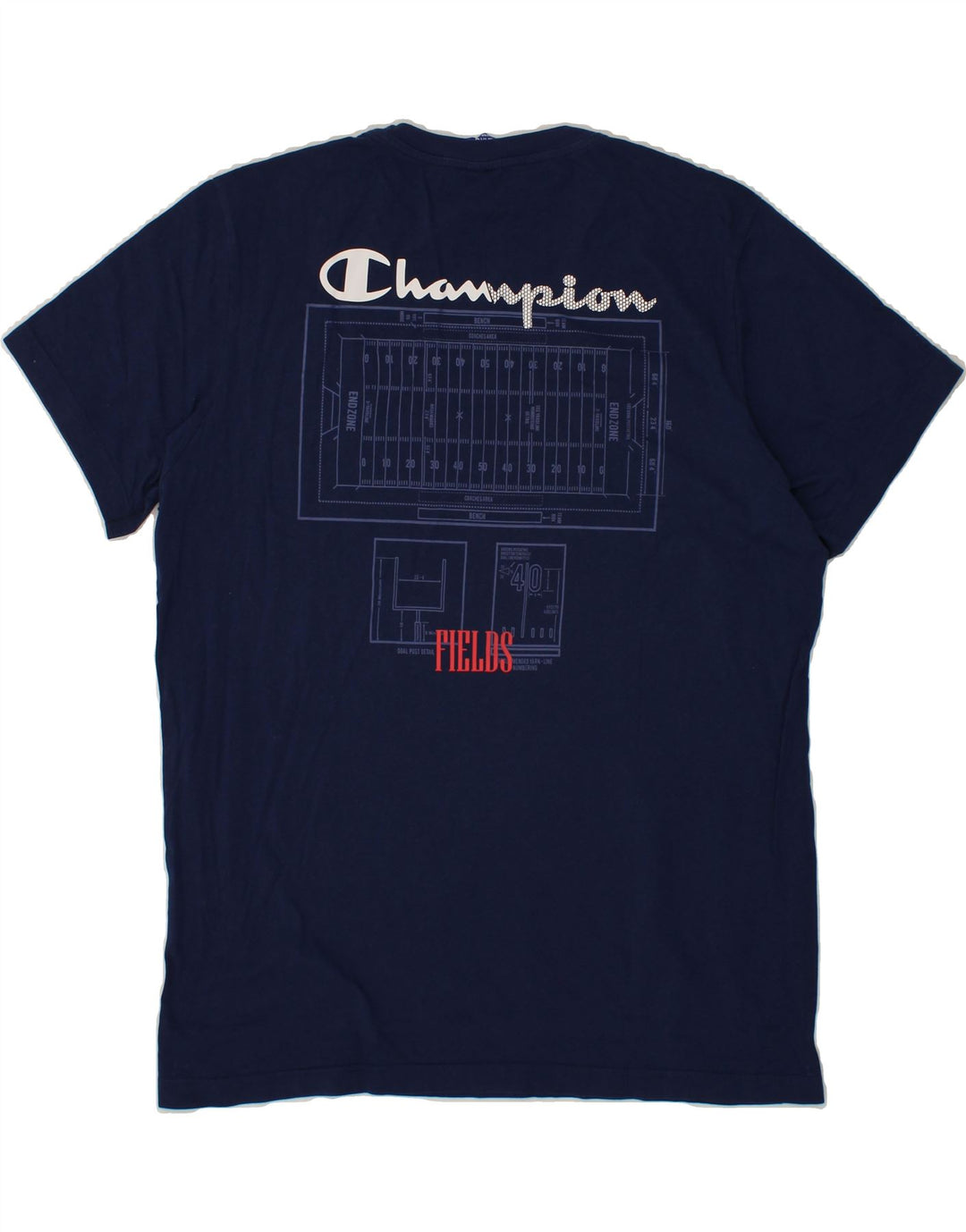 CHAMPION Mens Graphic T-Shirt Top Large Navy Blue Vintage Champion and Second-Hand Champion from Messina Hembry 