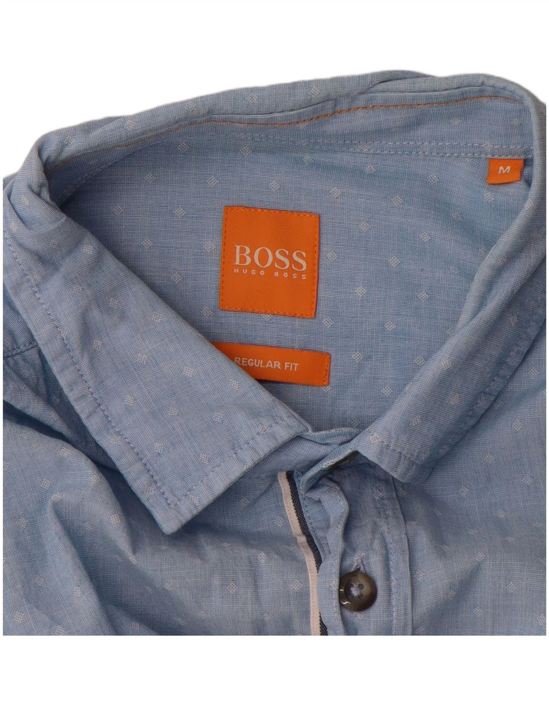 Cămașă Hugo Boss pentru bărbați, cu formă normală, din bumbac cu pete albastre medii