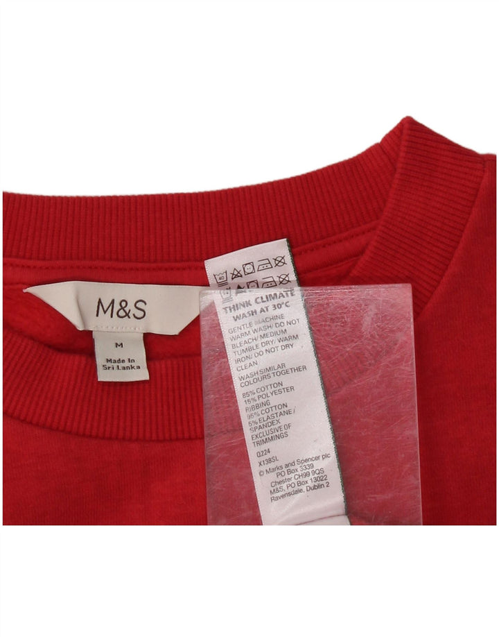 MARKS & SPENCER Mens Sweatshirt Jumper Medium Red Cotton