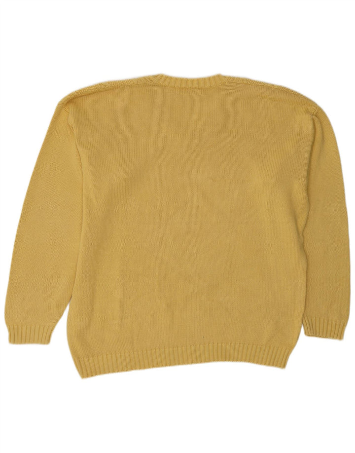 Pulover pentru bărbați Stefanel cu decolteu în V, XL, galben