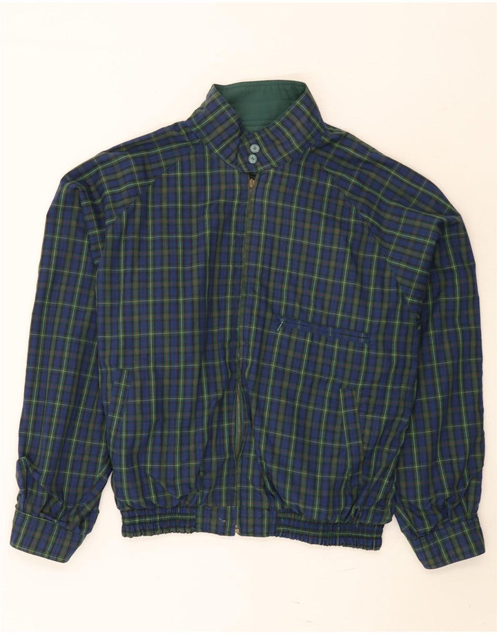 Jachetă reversibilă vintage pentru bărbați UK 38 Poliester verde mediu