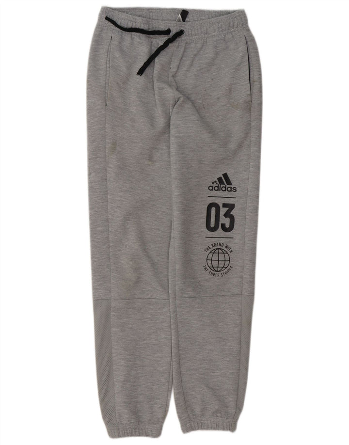 Pantaloni de trening grafic ADIDAS pentru baieti Joggeri 13-14 ani poliester gri