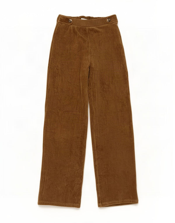 Pantaloni largi din velur pentru fete Zara 13-14 ani L27 L27 maro bumbac