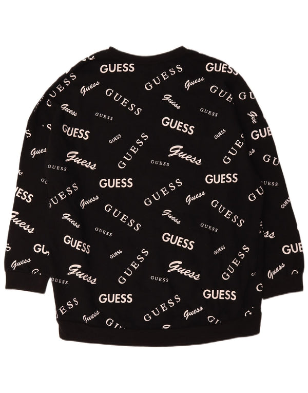 Pulover supradimensionat cu grafic pentru femei Guess, UK 18 XL, bumbac negru