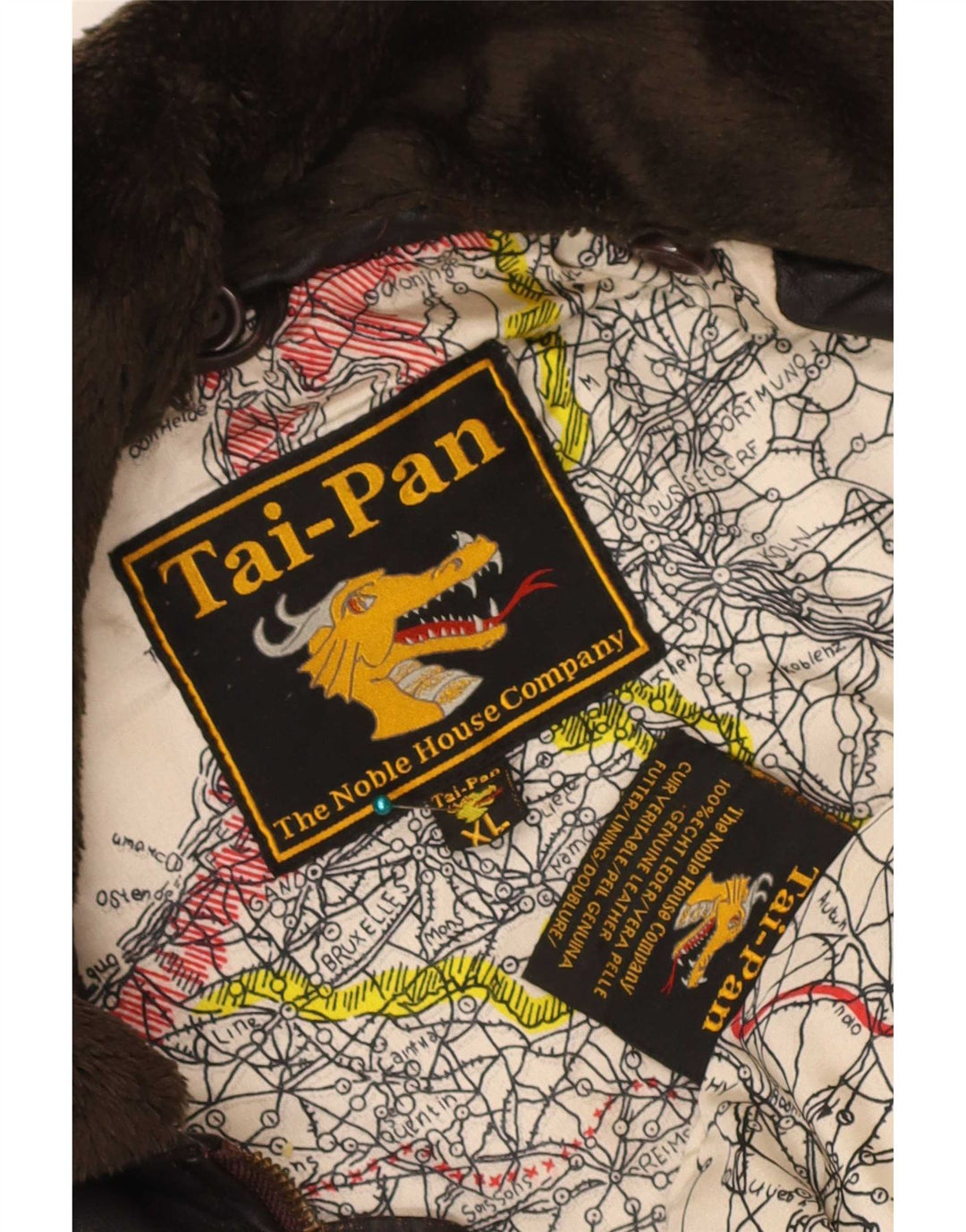 Jachetă de piele vintage pentru bărbați UK 42 XL din piele maro
