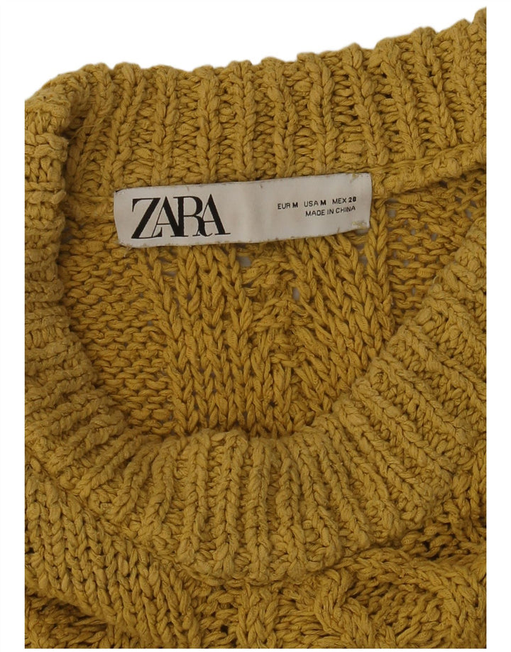 Pulover supradimensionat pentru femei Zara, cu gât turnut, UK 14, galben mediu