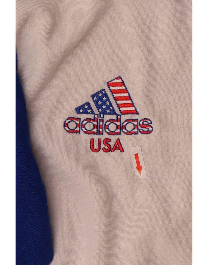 Jachetă de trening pentru bărbați Adidas, alb mediu, bumbac color bloc