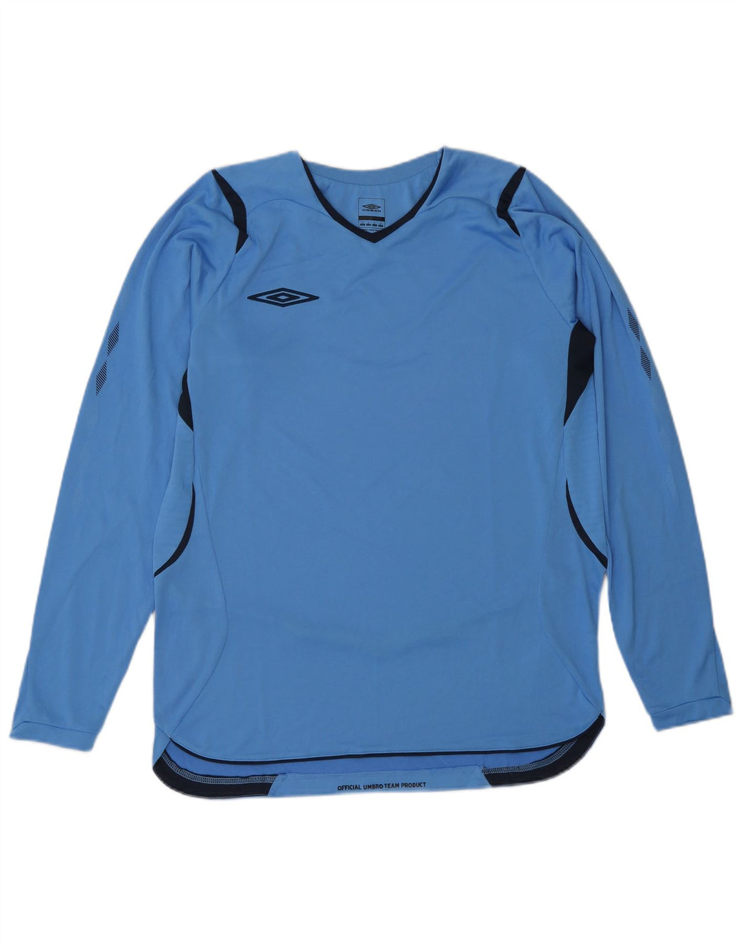 Top pentru bărbați Umbro cu mânecă lungă, albastru, poliester color bloc