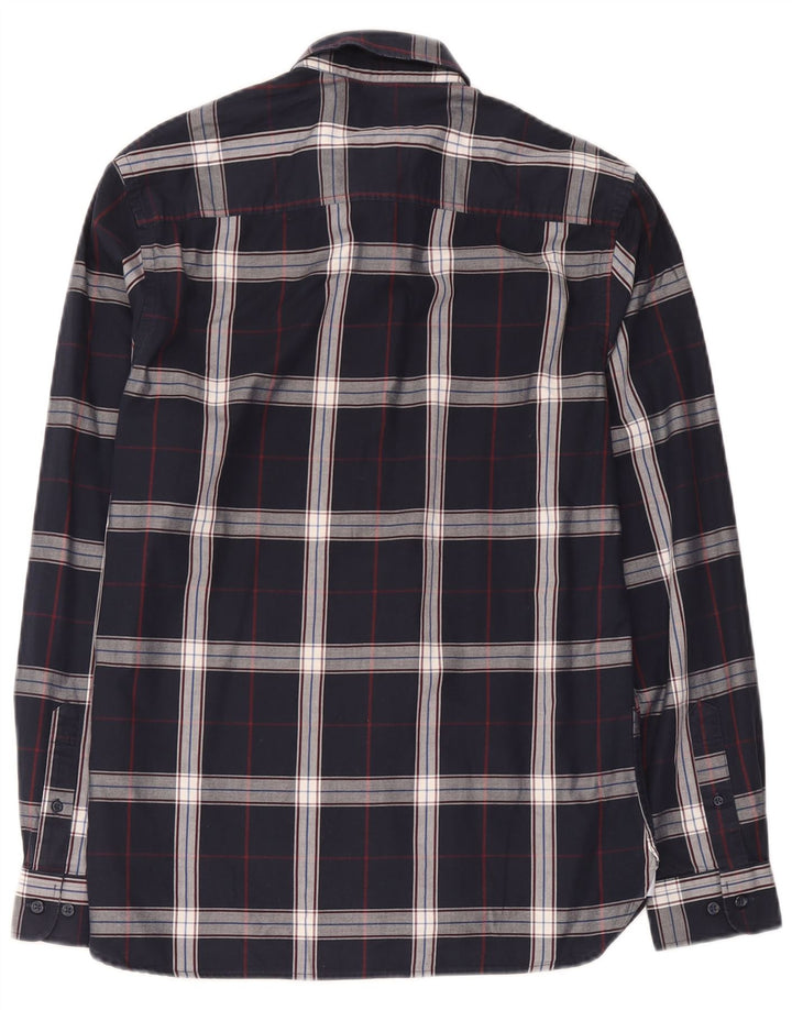 Cămașă Jack & Jones pentru bărbați, bumbac cu carouri medie bleumarin