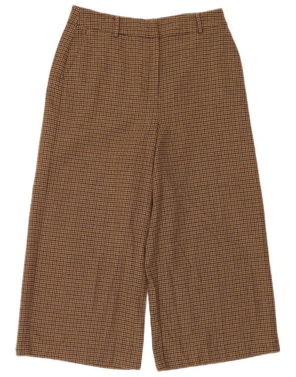 Pantaloni cropped Boden pentru femei UK 12 Medium W30 L23 Brown Houndstooth