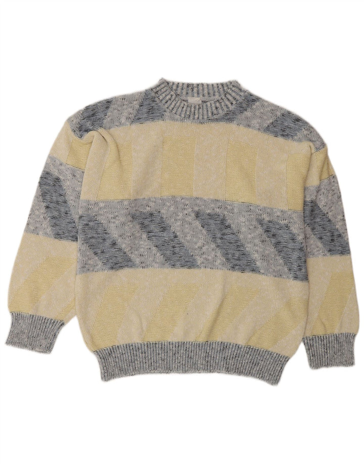 Pulover Vintage pentru bărbați cu decolteu triplu, XL, cu dungi multicolore
