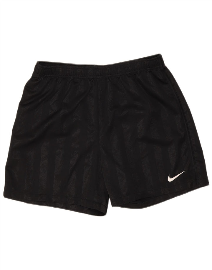 Pantaloni scurți sport Nike pentru bărbați, poliester cu dungi medii, negre