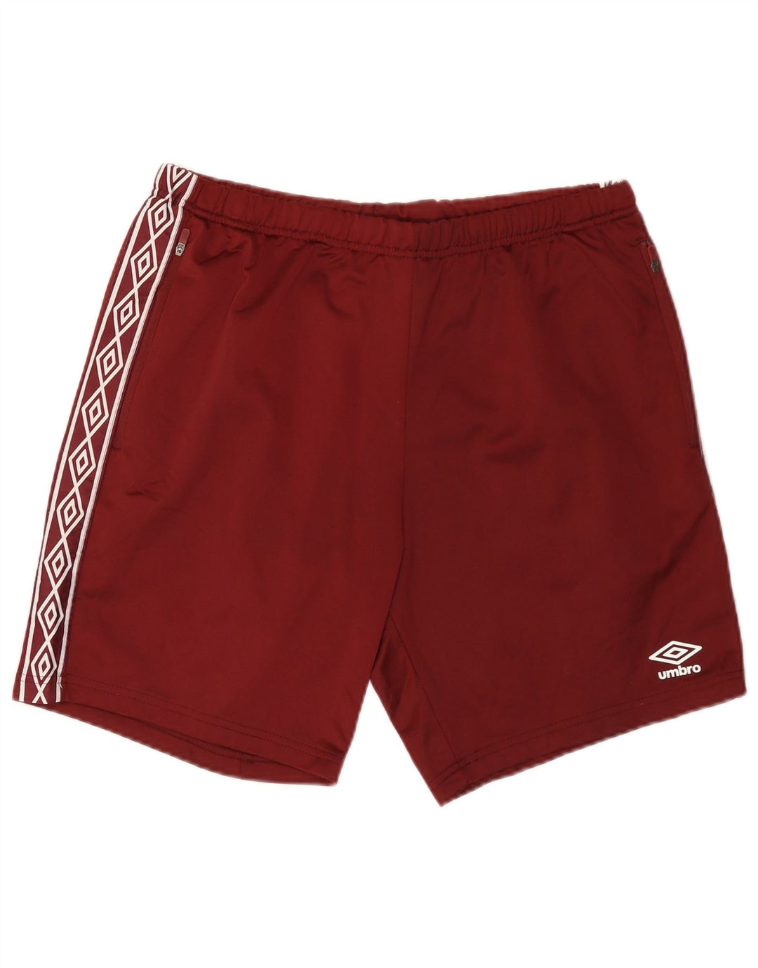 Pantaloni scurți sport grafic Umbro pentru bărbați, mari, din poliester burgundă