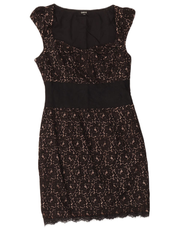 Rochie Oasis pentru femei din dantela UK 6 XS, negru, nailon floral