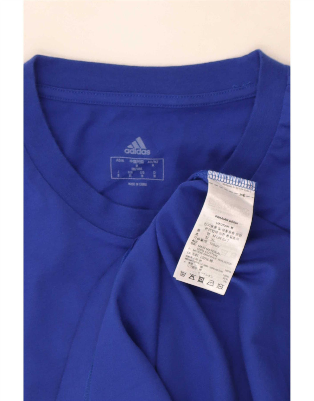 Tricou grafic pentru bărbați Adidas Top, bumbac albastru mediu