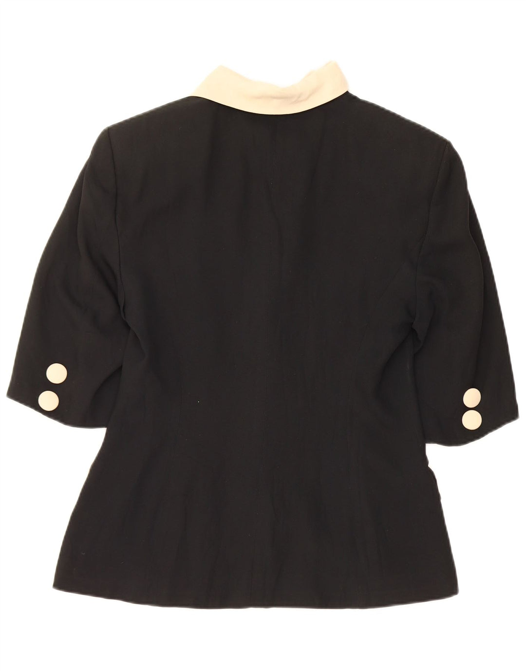 Jachetă vintage cu mânecă scurtă pentru femei UK 12 Medium Black Colorblock