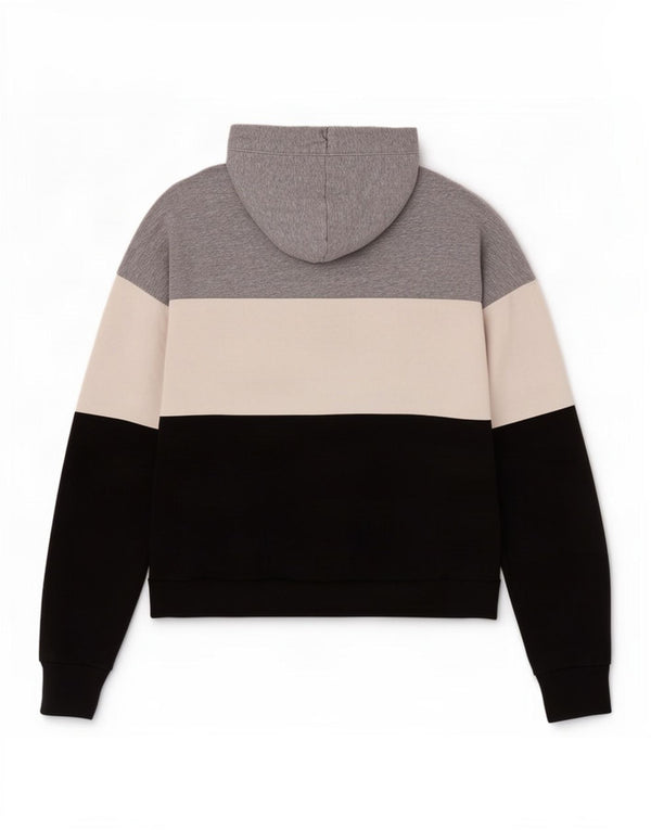Fred Perry Pulover cu capota cu grafic pentru femei UK 10 Mic gri Colorblock