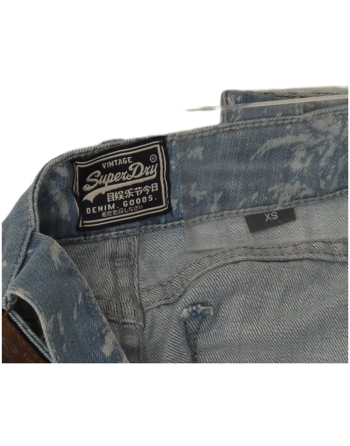 SUPERDRY Salopete pentru fete Pantaloni scurți din denim 11-12 ani XS Albastru Bumbac Floral