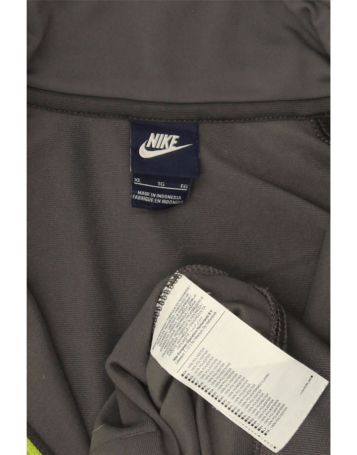 NIKE Mens Tracksuit Top Jacket XL Grey Colourblock Polyester