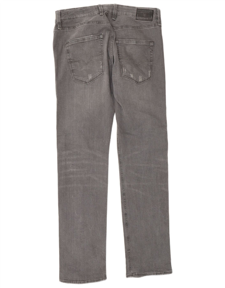 Blugi slim pentru bărbați Guess Distressed W31 L33 bumbac gri
