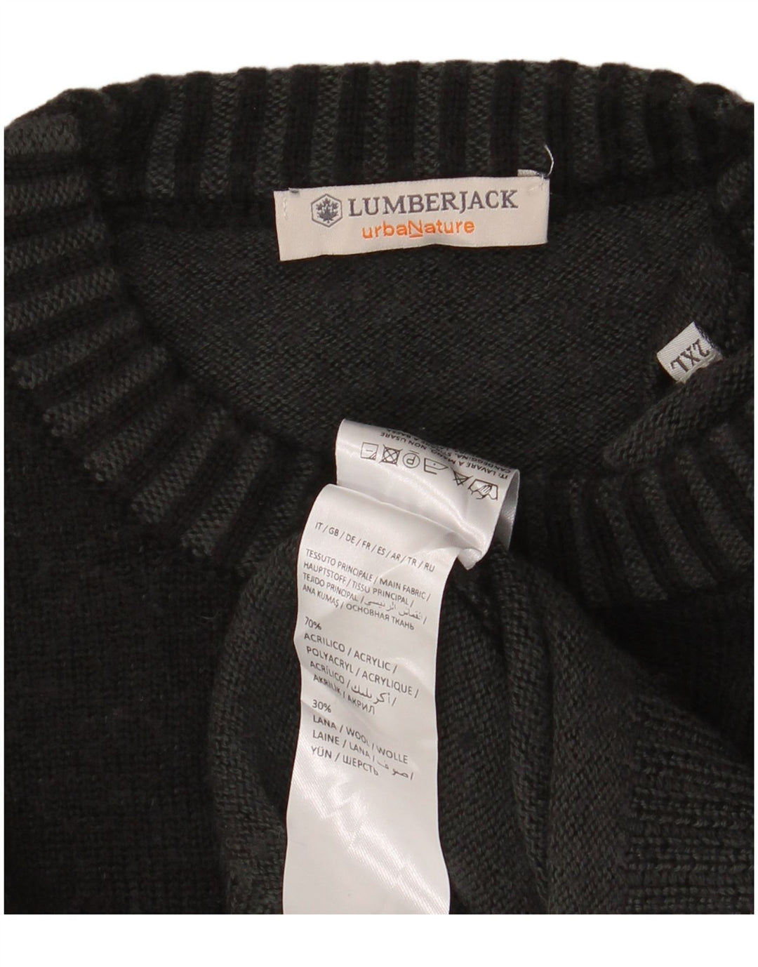 LUMBERJACK Pulover pentru bărbați cu gât roșu, 2XL, gri acrilic