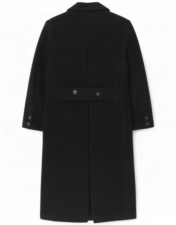 Vintage Womens Double Breasted Coat UK 12 Medium Black