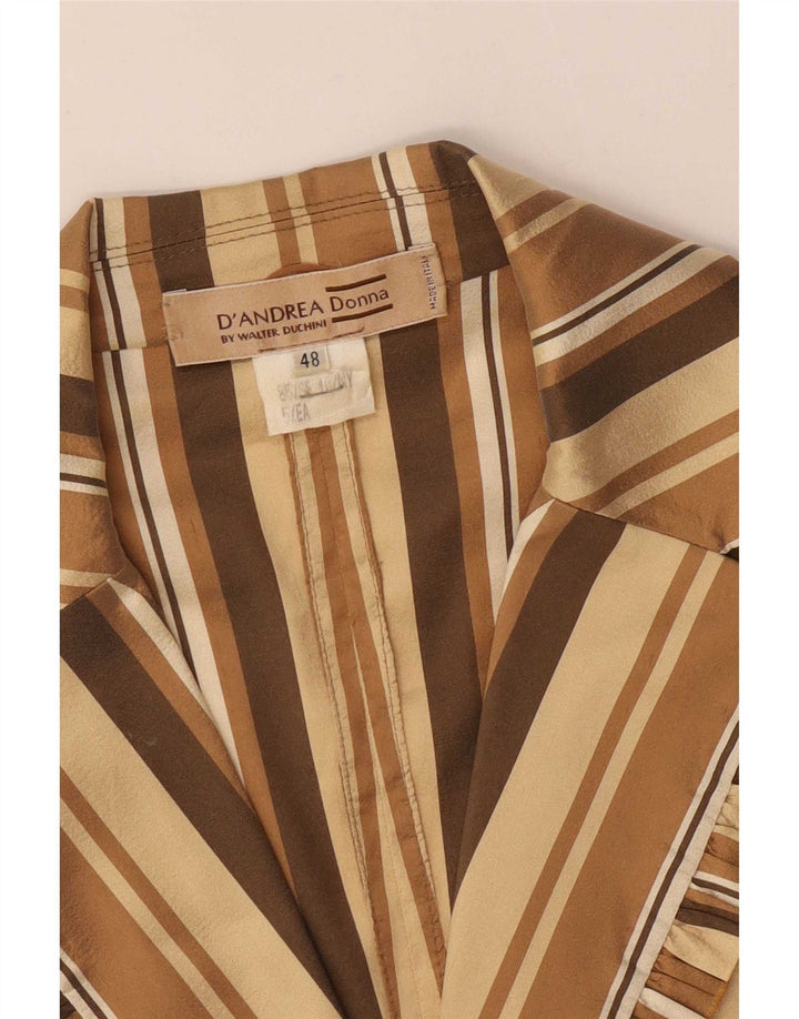 Jachetă vintage pentru femei cu 3 nasturi și mâneci 3/4 IT 48 XL Bej cu dungi
