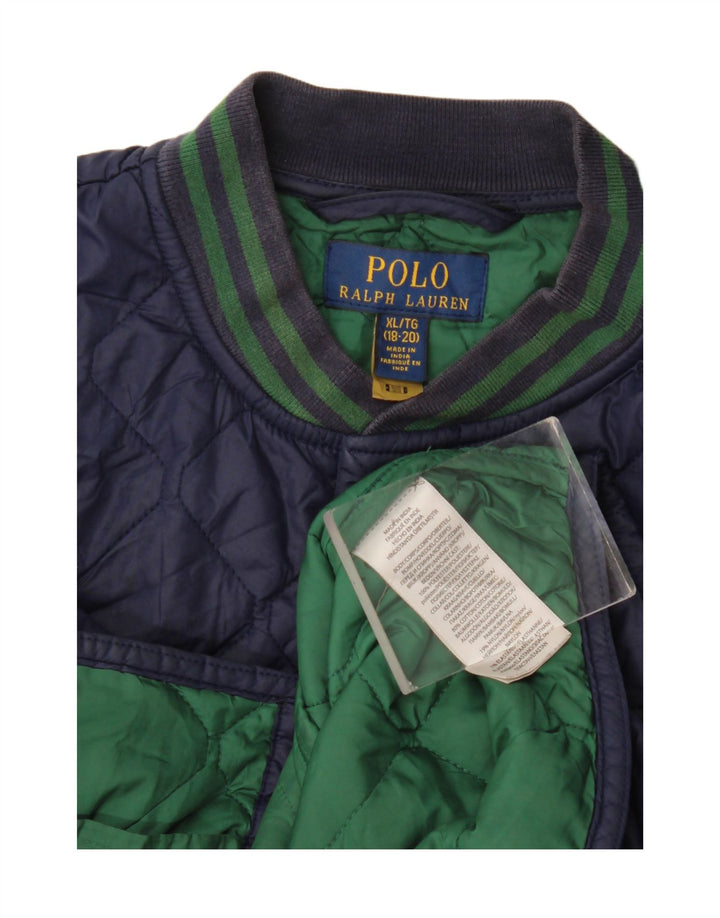 Jachetă matlasată Polo Ralph Lauren băieți 15-16 ani XL bleumarin poliester