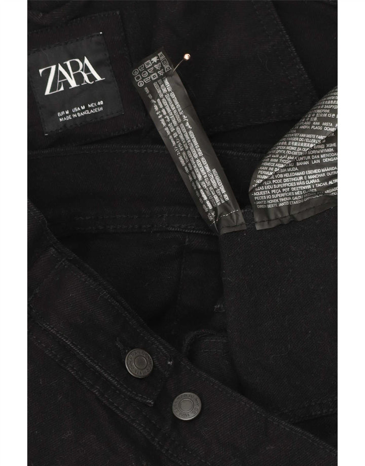 Jachetă de blugi pentru bărbați Zara UK 38, bumbac mediu negru