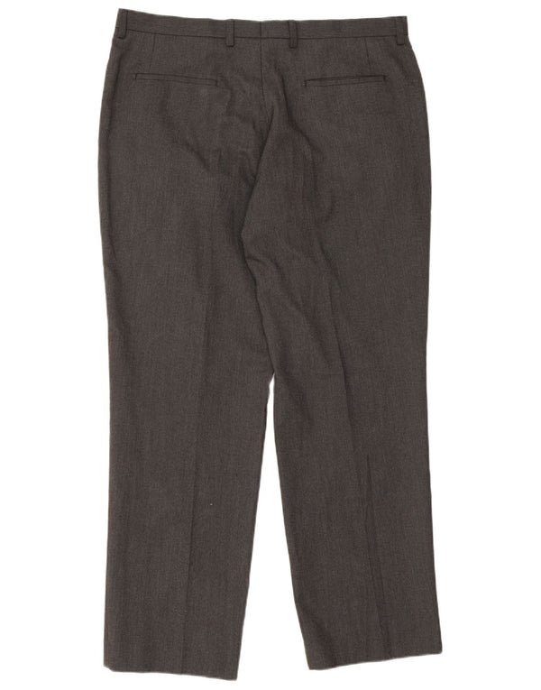 Marks & Spencer Pantaloni drepți pentru bărbați L38 L31, gri cu dungi